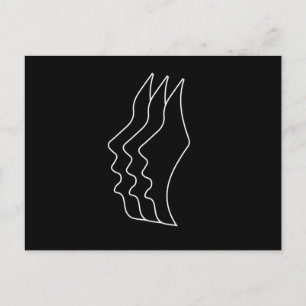 Carte Postale Chorale Profil du visage Chanter Chorus Choral Mus