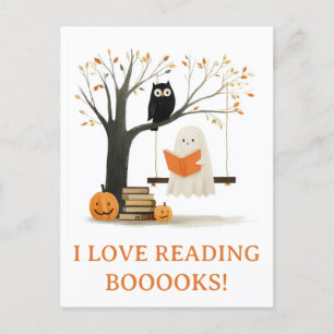 Carte Postale Chose Amusante Automne Halloween Fantôme Lire des