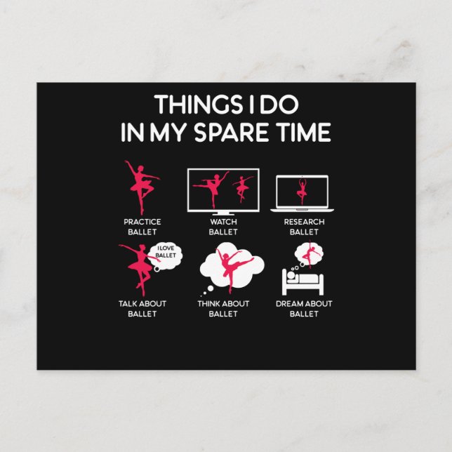 Carte Postale Choses de ballet que je fais pendant mon temps lib (Devant)
