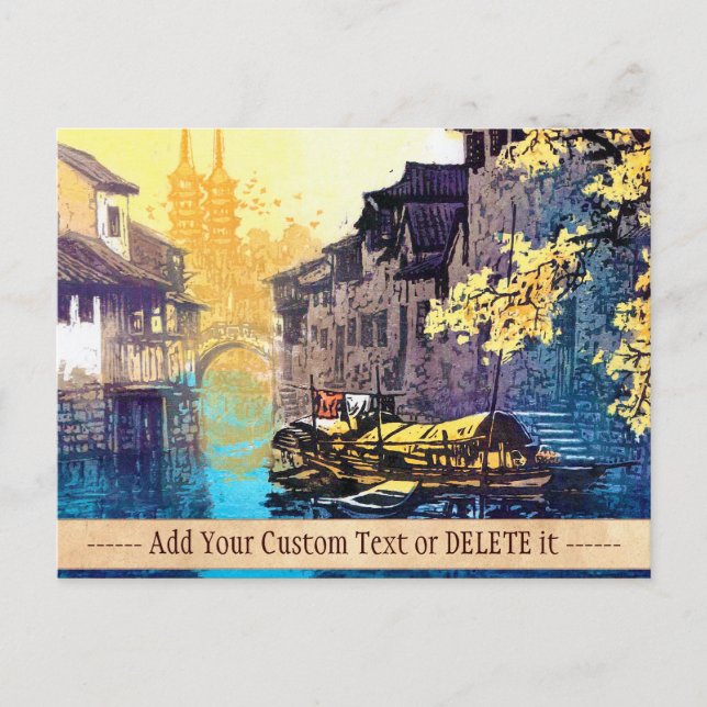 Carte Postale Chou Xing Hua Suzhou Coucher du soleil sur la rivi (Devant)