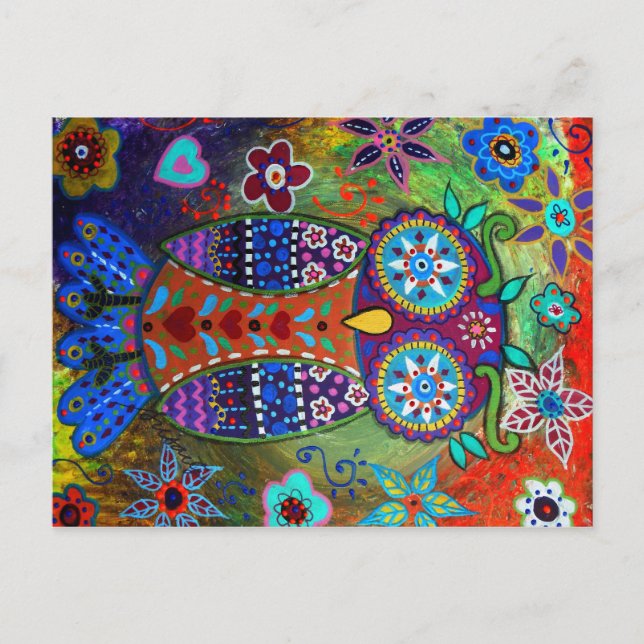 Carte Postale chouette (Devant)