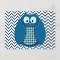 Chouette - Bleu avec Pois