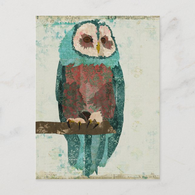 Carte postale Chouette bleue (Devant)