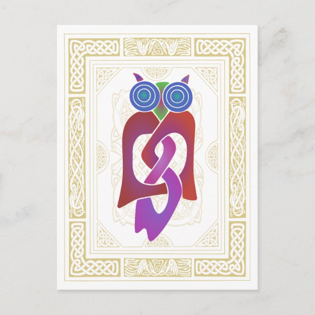 Carte Postale Chouette celtique II (Devant)