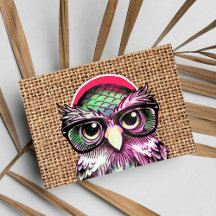 Chouette cool Couleur Tatouage Sage Avec Lunettes 
