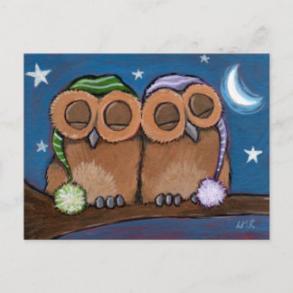 Carte postale Chouette couchée