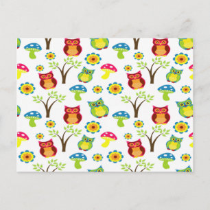 Carte Postale Chouette Cute Sur L'Arbre