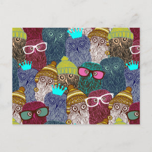 Carte Postale Chouette dans la couronne