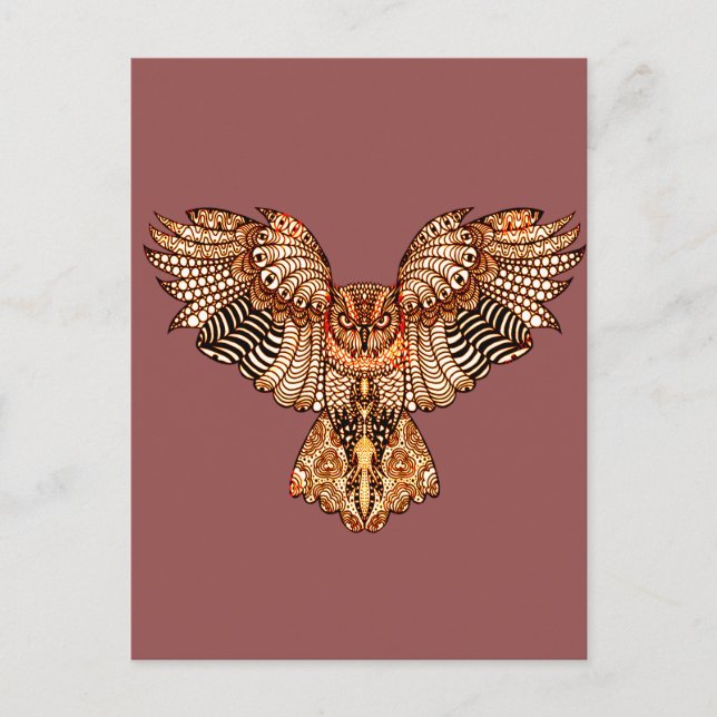 Carte Postale Chouette dans le vol 2 (Devant)