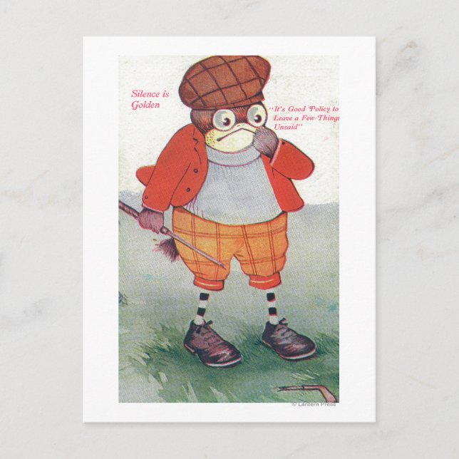 Carte Postale Chouette de golf Remarquer le silence est doré (Devant)