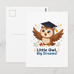 Carte Postale Chouette de remise de diplôme mignonne Petite Chou