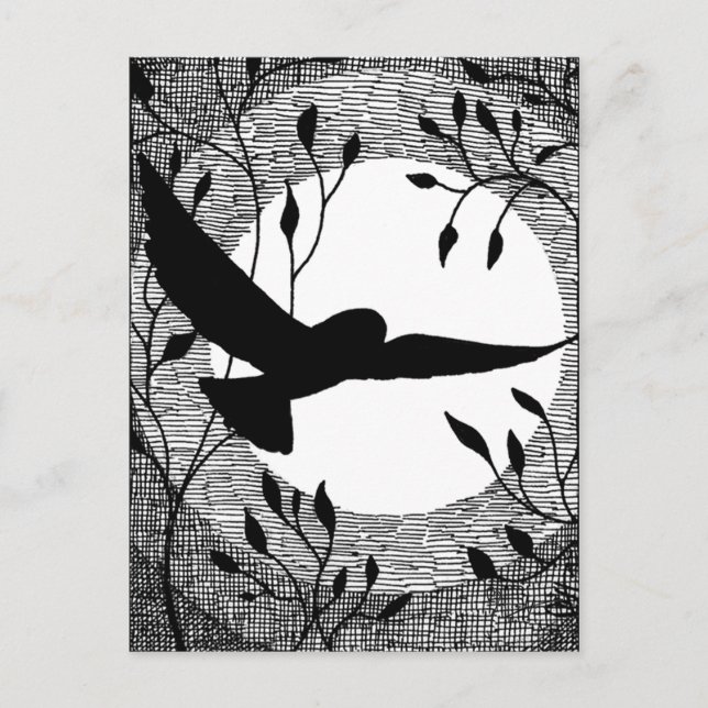 Carte Postale Chouette et croix de lune éclos (Devant)