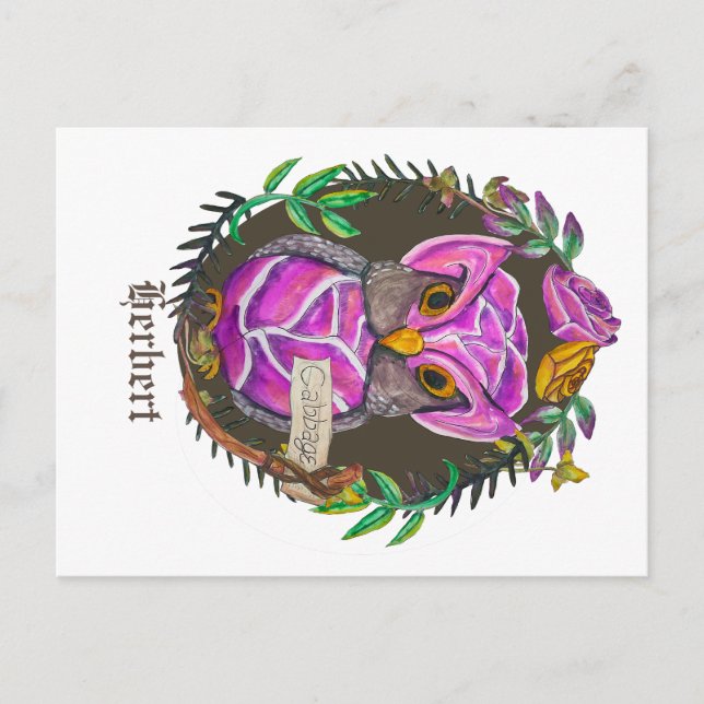 Carte Postale chouette Imaginaire - chouette mignonne (Devant)