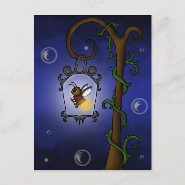 Carte Postale chouette luciole (Devant)