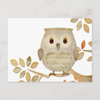 Carte Postale Chouette musicale