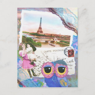 Carte Postale Chouette Owl Va À Paris