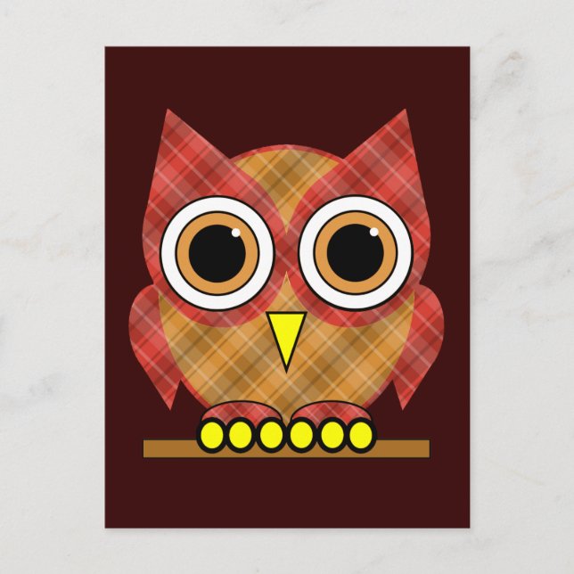 Carte Postale chouette plaid (Devant)