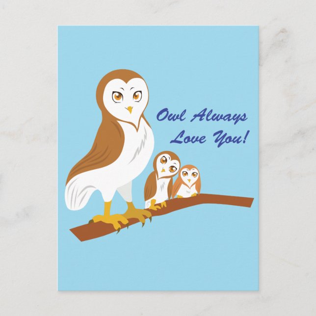 Carte Postale Chouette T'Aime Toujours ! (Devant)