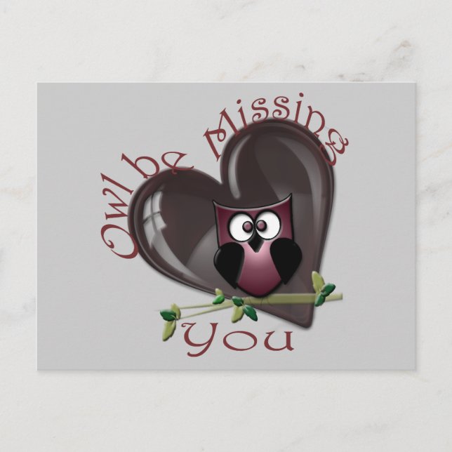 Carte Postale Chouette vous manque cadeaux (Devant)