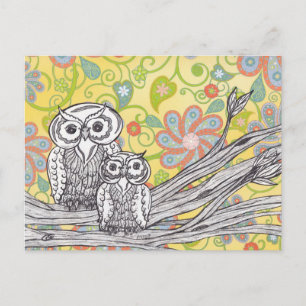 Carte Postale Chouettes 03
