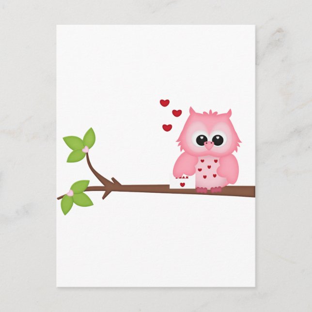 Carte Postale Chouettes d'amour des bois (Devant)