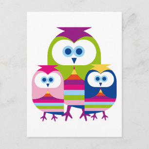Carte Postale Chouettes de la fête des mères - Personnaliser ou