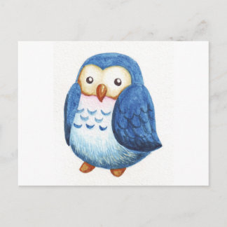 Carte Postale Chouettes mignonnes peintes