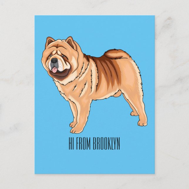 Carte Postale Chow Chow dog cartoon (Devant)