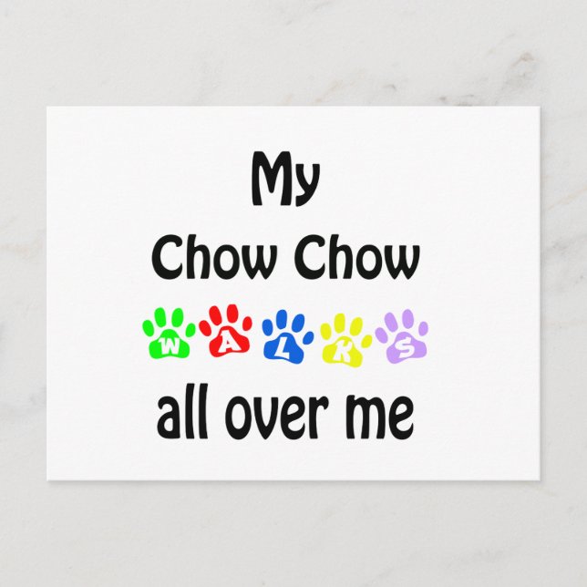 Carte Postale Chow Chow Walks Design (Devant)