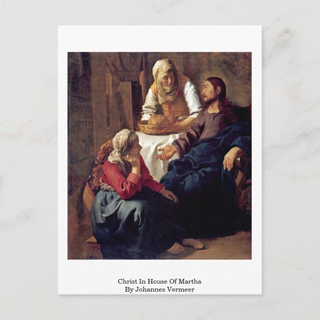 Carte Postale Christ À La Maison De Martha Par Johannes Vermeer (Devant)