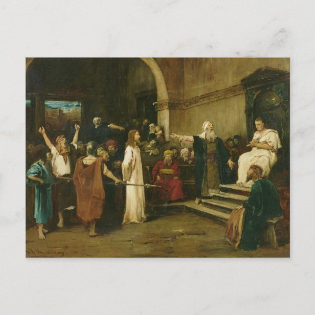 Carte Postale Christ avant Pilate, 1880 (Devant)