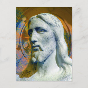 Carte Postale Christ Avec Tracteur Halo 2005 Computer Art.