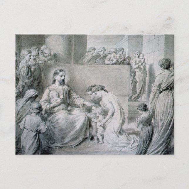 Carte Postale Christ Bénir les petits enfants (Devant)