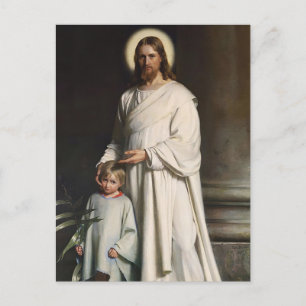 Carte Postale Christ bénissant le petit enfant par Carl Bloch