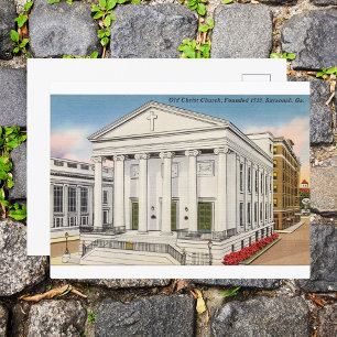 Carte Postale Christ Church Savannah GA retro