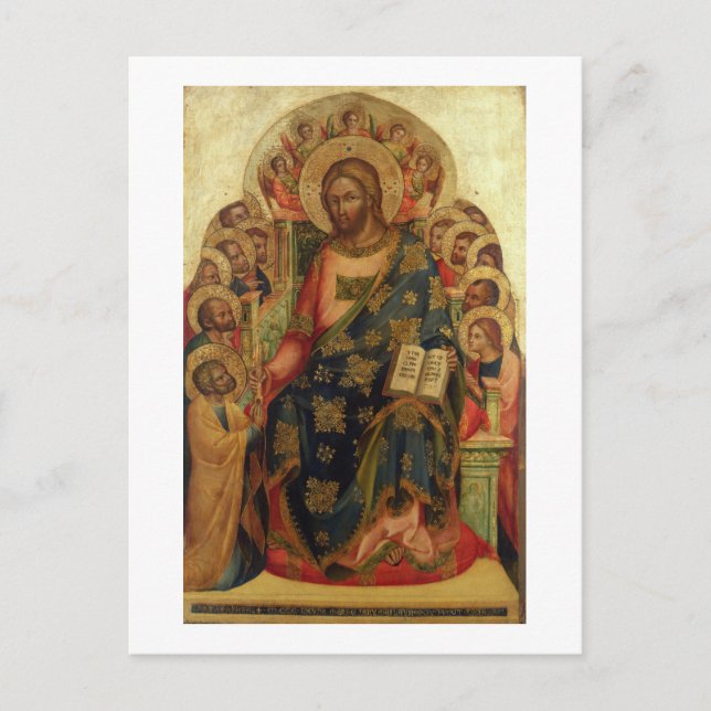 Carte Postale Christ Enthroné de Saints et d'Anges Remettre la (Devant)