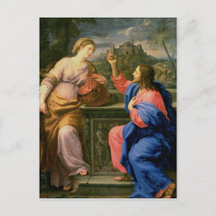 Carte Postale Christ et la femme de Samarie