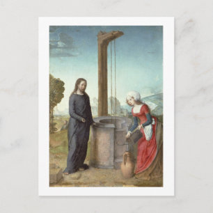 Carte Postale Christ et la femme de Samarie, c.1500 (huile sur p