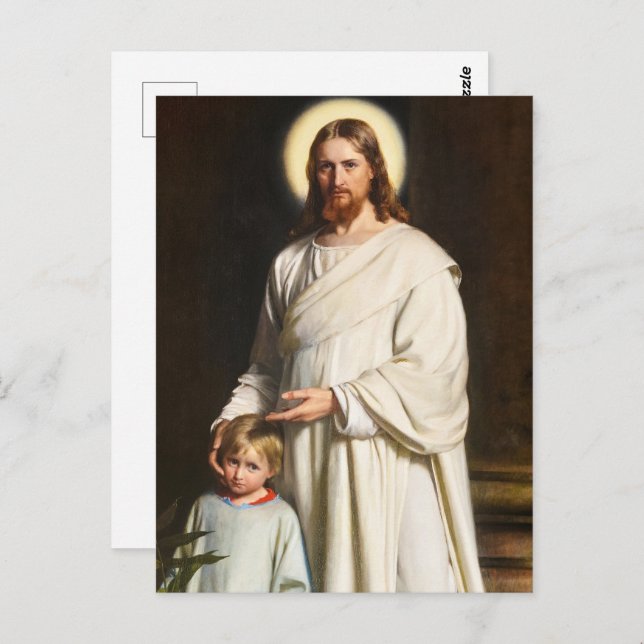 Carte Postale Christ et le jeune enfant par Carl Heinrich Bloch (Devant / Derrière)