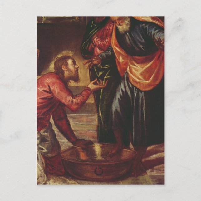 Carte Postale Christ Laver les pieds des disciples (Devant)