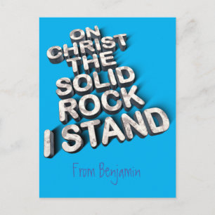 Carte Postale Christ solide rock christian bible citation typogr