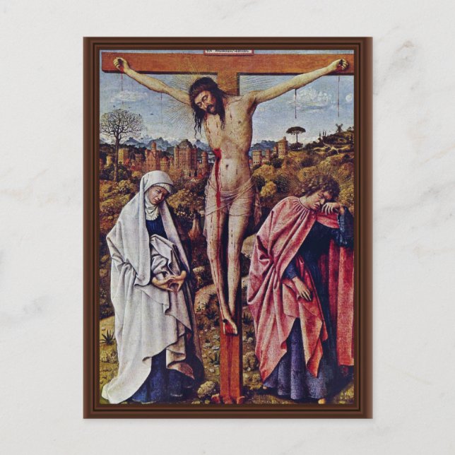 Carte Postale Christ Sur La Croix Entre Marie Et Jean Par Eyck (Devant)
