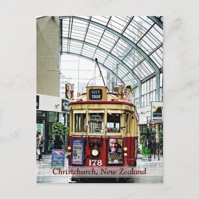Carte Postale Christchurch City Tour Tram n° 178 NZ Postcard (Devant)