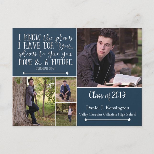 Carte Postale Christian Bible Verse Photo Collage Graduation (Devant)