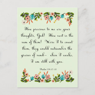 Carte Postale Christian Citation Art - Psaume 139 : 17-18