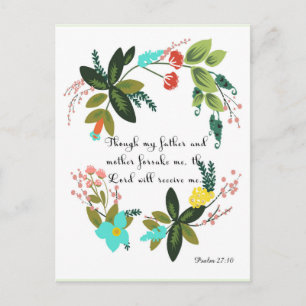 Carte Postale Christian Citation Art - Psaume 27:10