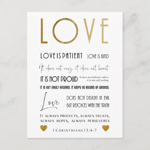 Carte Postale Christian Love Bible verse Typographie Chic