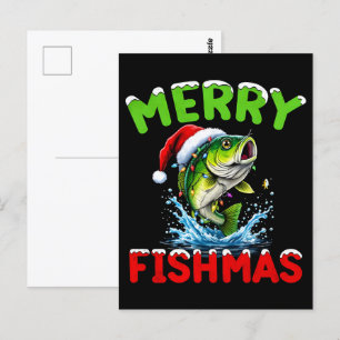 Carte Postale Christmas Bass Fishing : Festive Angling Fun 2025