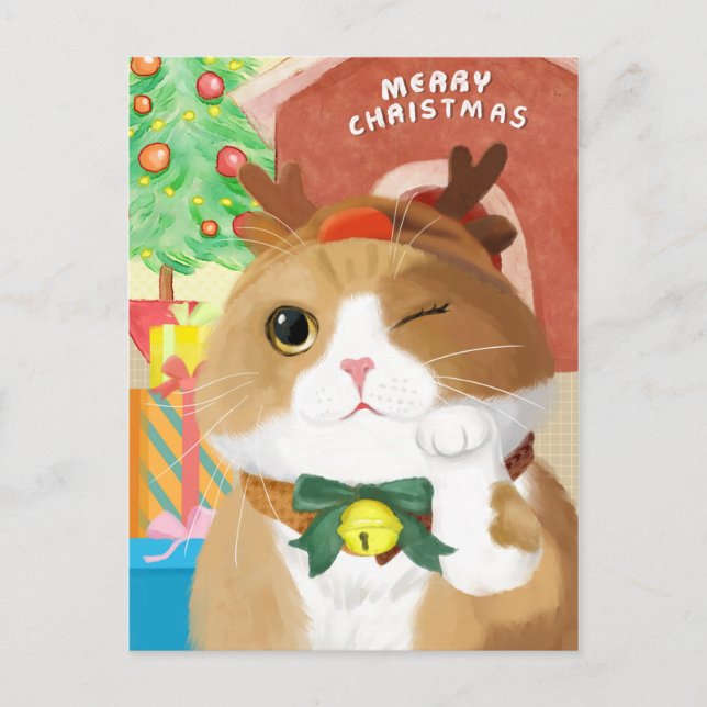 Carte Postale Christmas Cat (Devant)
