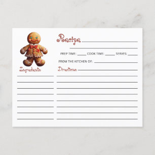 Carte Postale Christmas Cookie Exchange Gingerbread Man Recette
